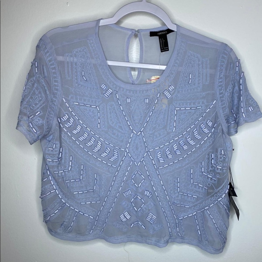 Forever 21 crop mesh top size Large